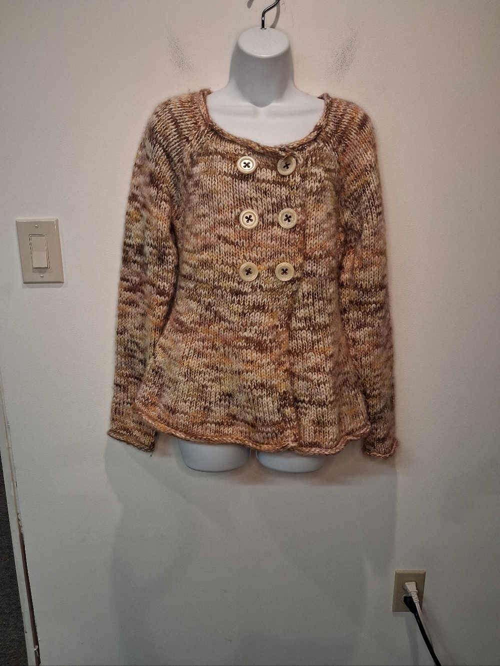 Anthropologie Size M Marble Knit Wool Blend Sweater